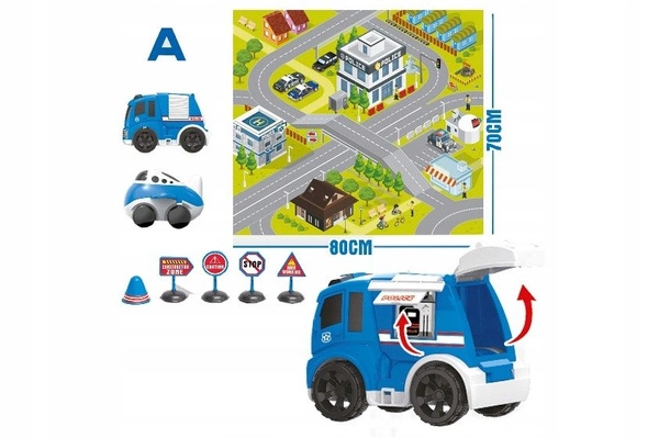 ARTYK TRANSPORT MIEJSKI AUTO POLICJA Z MATĄ ZNAKI