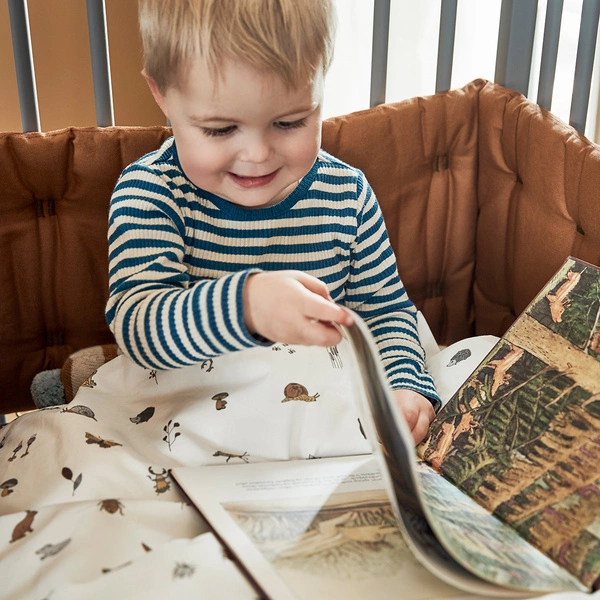 LEANDER - pościel niemowlęca Forest, Organic Cotton, 70x100 cm, Cappuccino