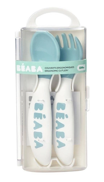 Beaba - Sztućce plastikowe w etui blue