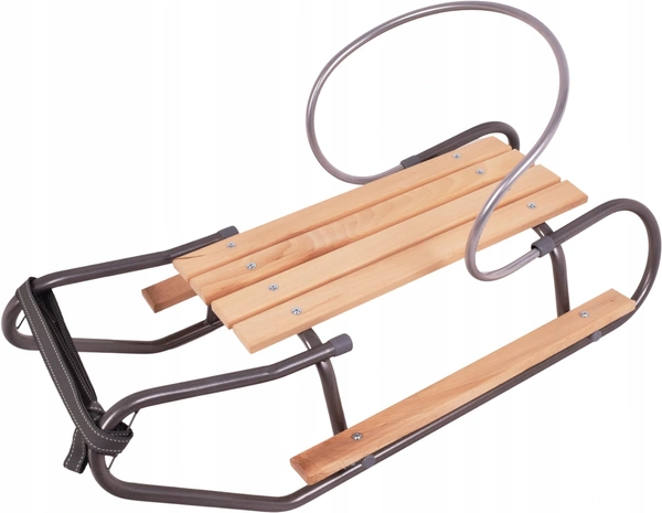 Sanki Metalowe z oparciem i podnóżkami Polskie