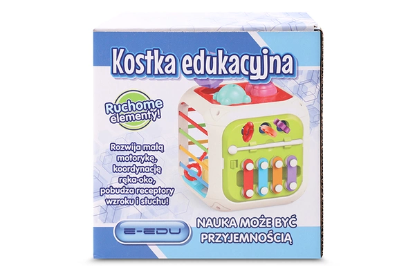 E-EDU Kostka edukacyjna sensoryczna sorter centrum zabawy 8W1