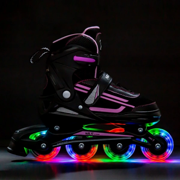 NILS regulowane rolki kauczuk rozmiar L 39-42 LED