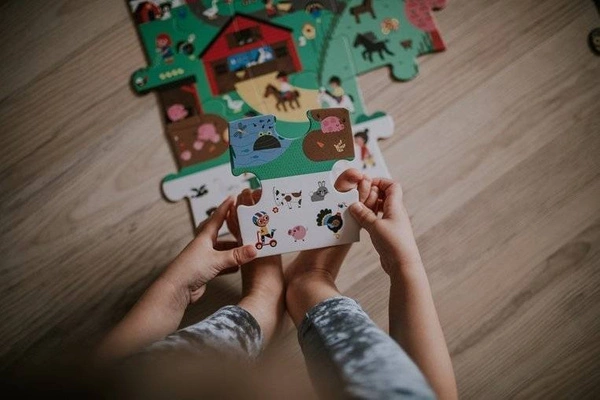 Janod - Puzzle obserwacyjne w walizce Farma 24 elementy 3+