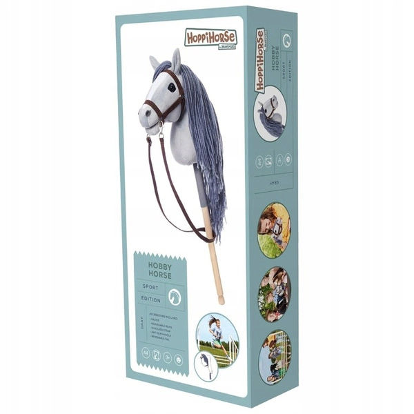 Hobby Horse A4 Koń na kiju Hoppihorse z lejcami akcesoria w zestawie