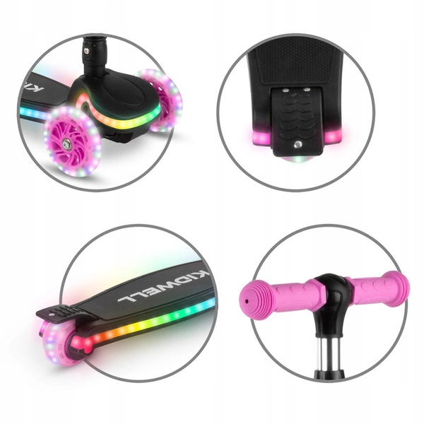 Hulajnoga LED KIDWELL Lumo balansowa świecące koła 3+ do 50 kg składana