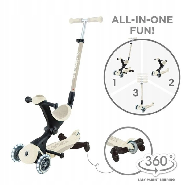 GLOBBER GO UP DELUXE LIGHTS ECOLOGIC hulajnoga z siedziskiem jeździk LED
