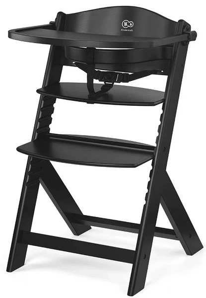 Kinderkraft ENOCK Krzesełko do karmienia drewniane black