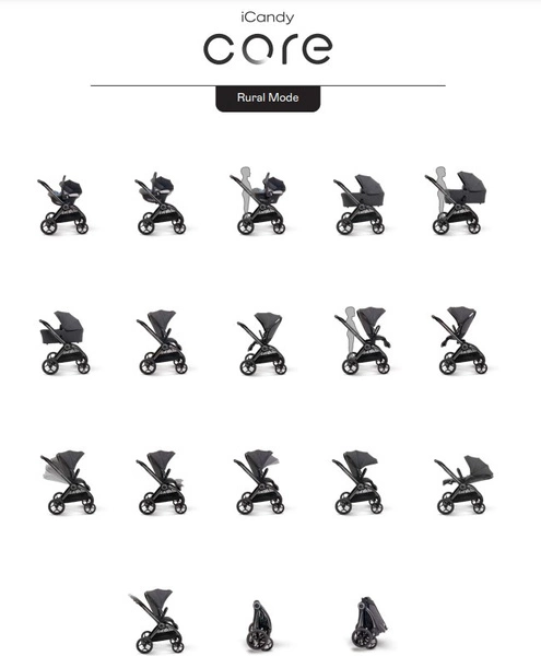 Wózek głęboko-spacerowy iCandy CORE light grey - kompletny zestaw