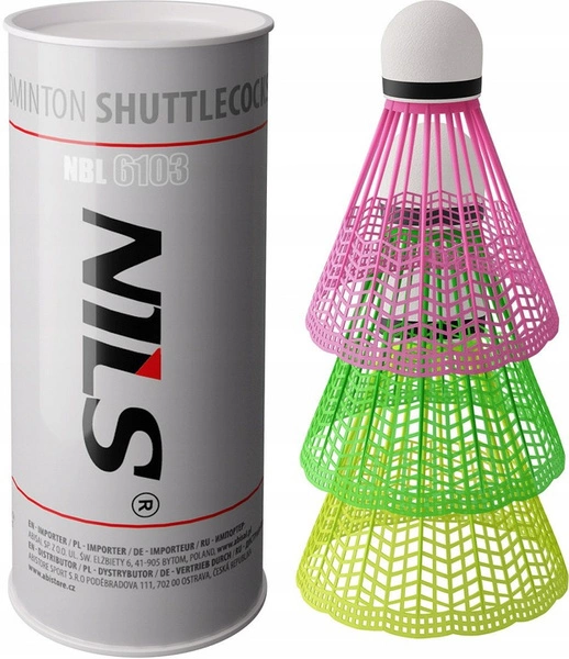 NILS Lotki do badmintona kolorowe NBL6103 3 sztuki