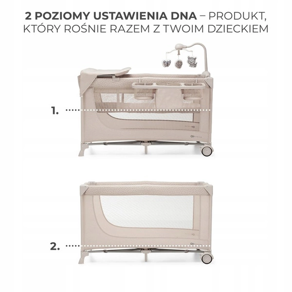 KINDERKRAFT JOY 2 Z AKCESORIAMI Łóżeczko turystyczne 3w1 kojec składane