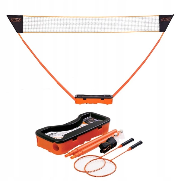 NILS zestaw do gry w badmintona siatka + rakietki + lotki + walizka