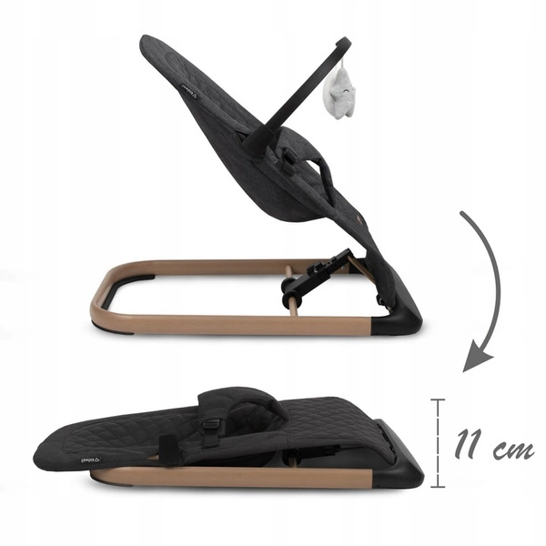 KIDWELL LARO leżaczek bujaczek składany dla niemowląt 2 zabawki pałąk