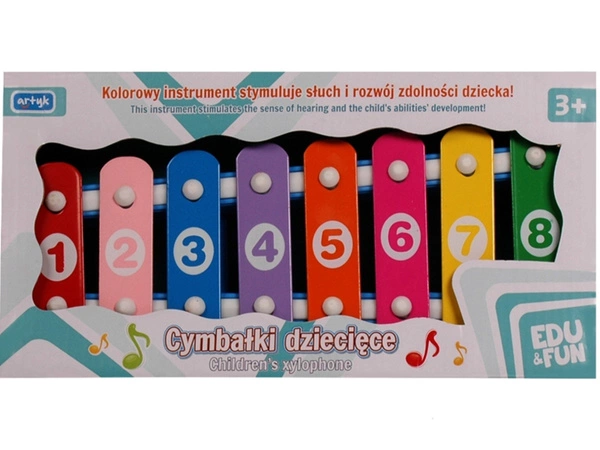 ARTYK Kolorowe Cymbałki dziecięce Pianinko 8tonowe