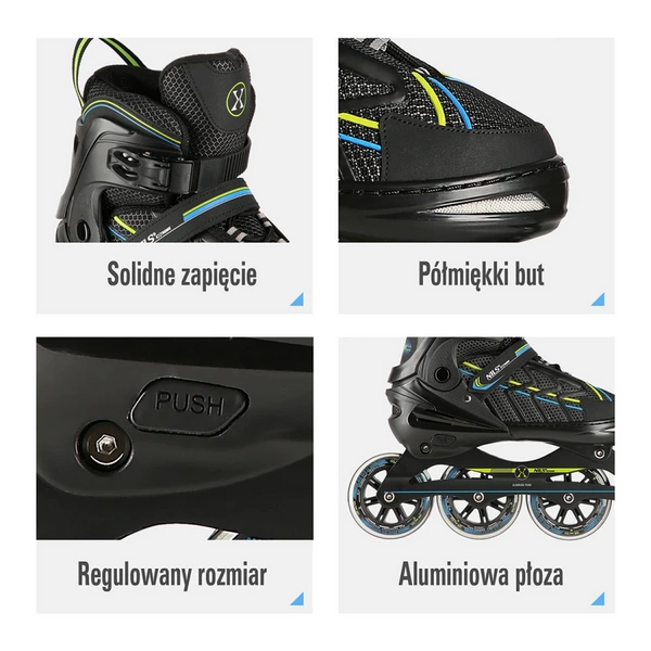 NILS regulowane rolki kauczuk rozmiar XL 43-45