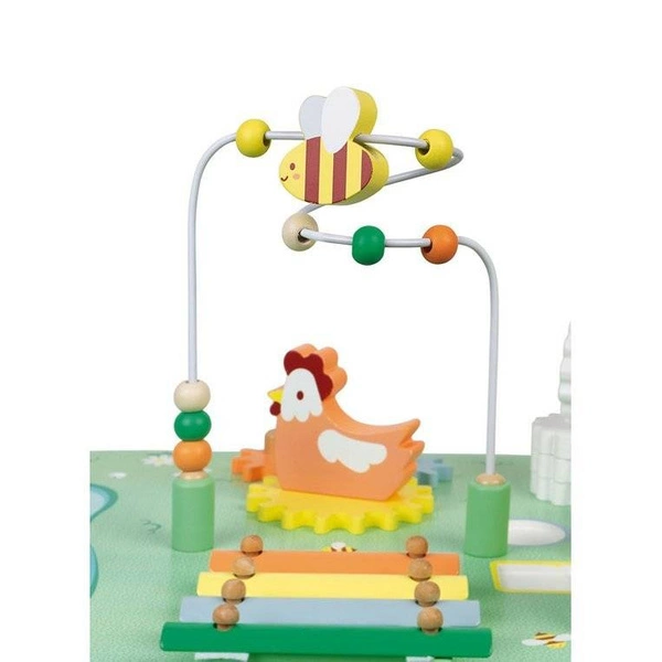 Janod - Wielofunkcyjny stolik edukacyjny drewniany Łąka 12 m+