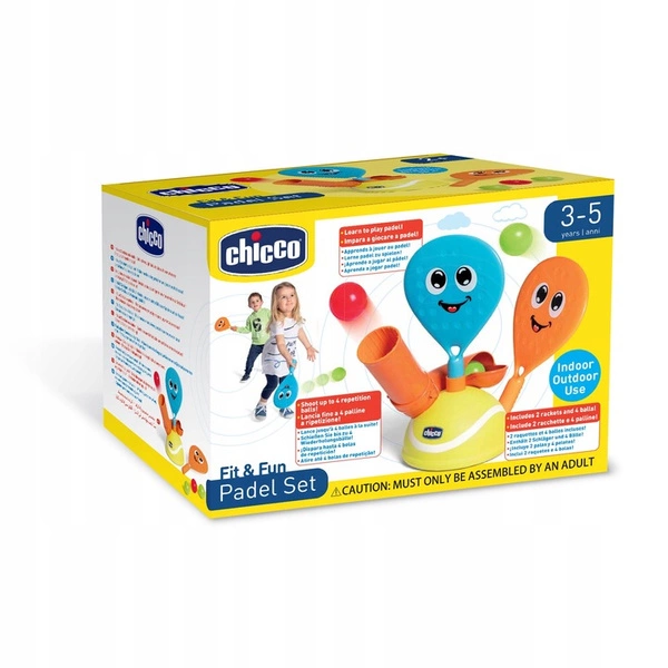 CHICCO zestaw do gry w padla dla dzieci z automatyczną wyrzutnią piłek