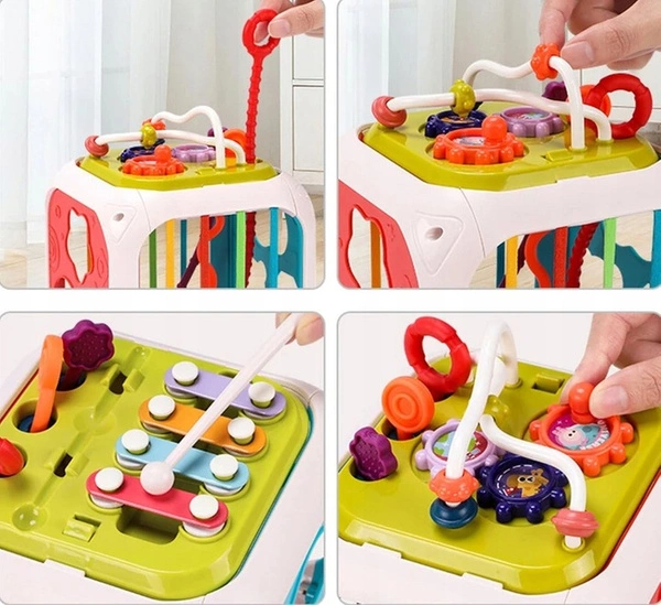 E-EDU Kostka edukacyjna sensoryczna sorter centrum zabawy 8W1