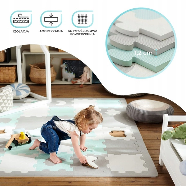 Kinderkraft LUNO Shapes Duża Mata Piankowa puzzle 165 x 185 cm