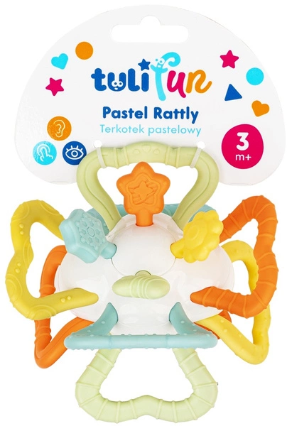 TULIFUN TERKOTEK PASTELOWY sensoryczna gryzak dla dzieci kolorowy 3M+