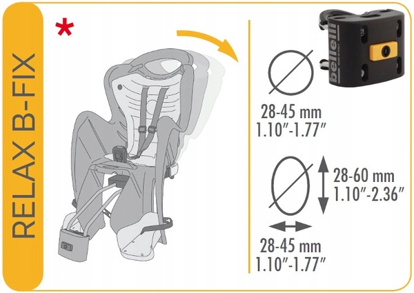 BELLELLI Mr Fox Standard fotelik rowerowy na ramę