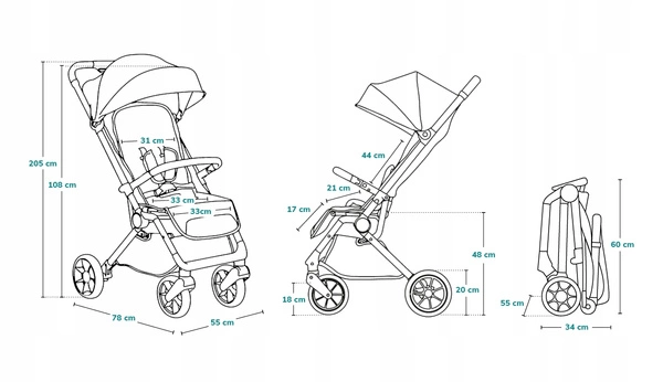 Lionelo Cloe Wózek spacerowy + AKCESORIA do 22kg