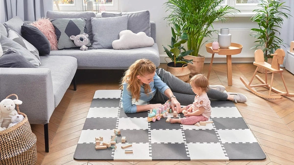 Kinderkraft LUNO Duża Mata Piankowa Puzzle Black