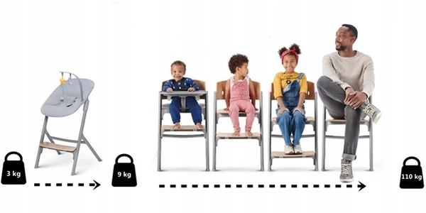 KINDERKRAFT LIVY Krzesełko do karmienia dziecka 4w1 LIVY + CALMEE bujak