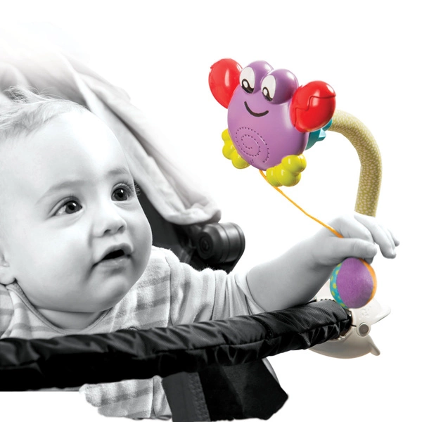 DUMEL Krab zabawka do wózka GRZECHOTKA WIBRUJĄCA