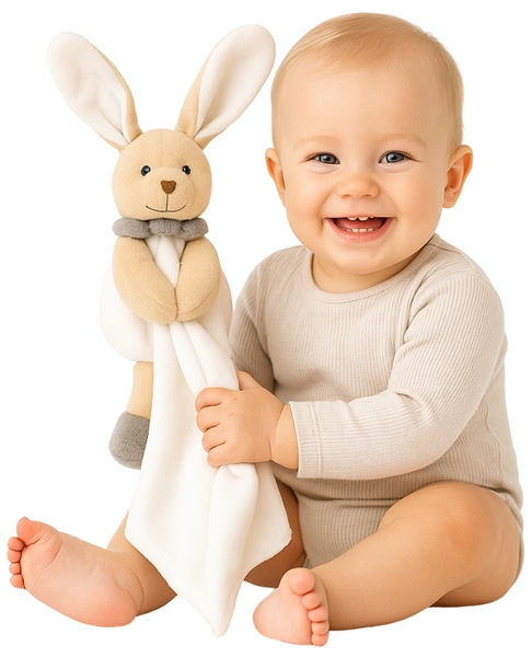 CHICCO miękki pluszowy welurowy króliczek maskotka przytulanka miły kocyk