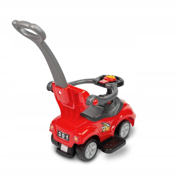 TOYZ jeździk pchacz chodzik 3w1 autko samochodzik z rączką czerwony