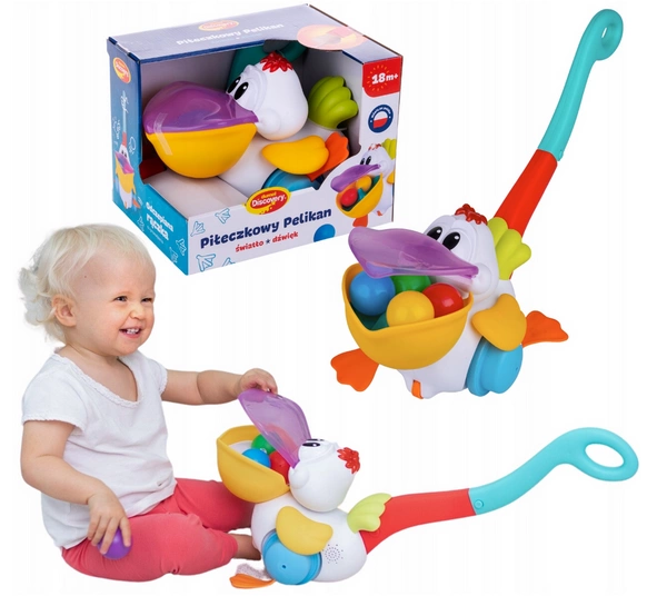 DUMEL Piłeczkowy Pelikan pchacz mówi śpiewa PL