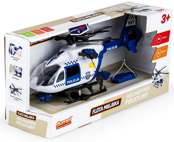DUMEL HELIKOPTER policyjny śmigłowiec światła dźwięk interaktywny