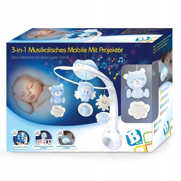 B-Kids Infantino Projektor Karuzela do łóżeczka 3w1