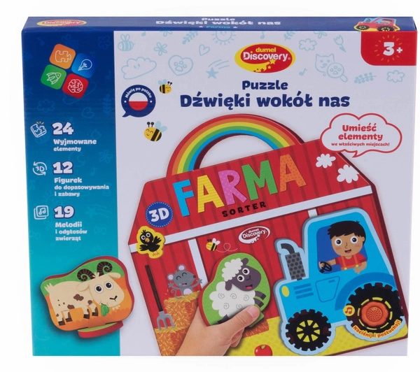 DUMEL dźwięki wokół nas moje pierwsze ABC puzzle 3D książeczka sorter 82450