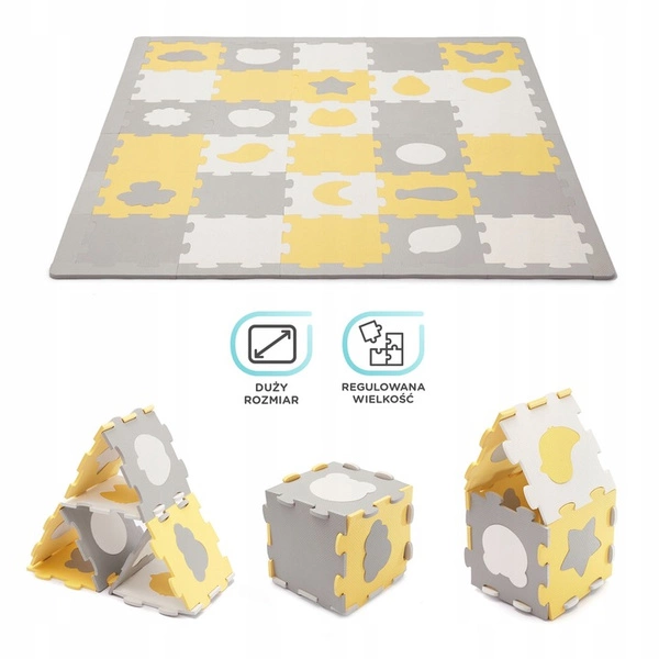 Kinderkraft LUNO Shapes Duża Mata Piankowa puzzle 165 x 185 cm