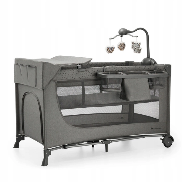 KINDERKRAFT JOY 2 Z AKCESORIAMI Łóżeczko turystyczne 3w1 kojec składane
