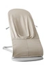 BABYBJORN - leżaczek BALANCE SOFT WOVEN/JERSEY Tri Fabric, Jasny Beż + Zabawka