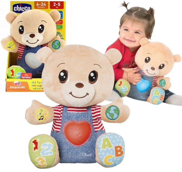 CHICCO TEDDY Miś okazujący uczucia dwujęzyczny 2W1