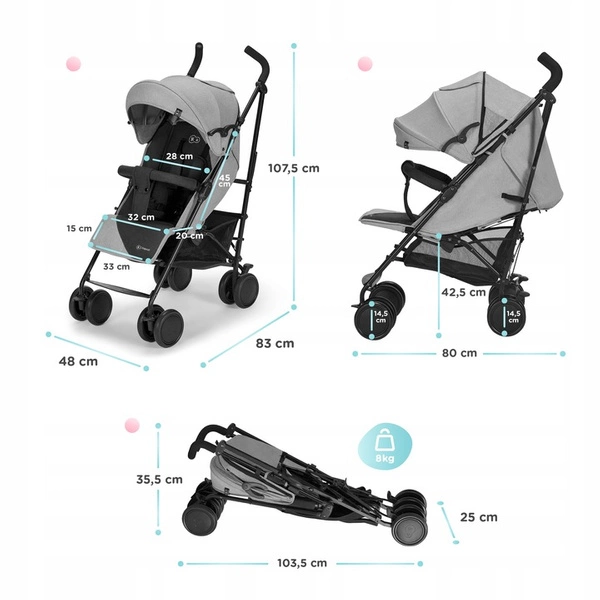 SIESTA Kinderkraft Wózek spacerowy parasolka 22 kg