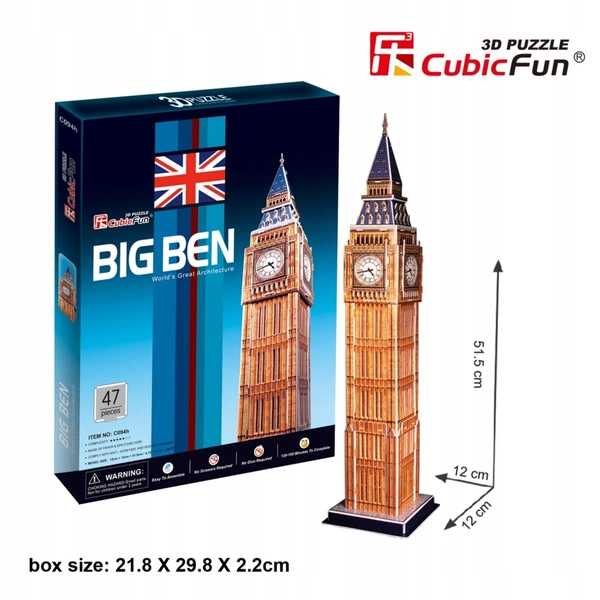 CUBIC FUN PUZZLE 3D ZEGAR BIG BEN LONDYN 20094 47e