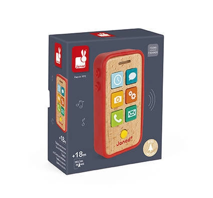 Janod - Telefon drewniany z dźwiękami