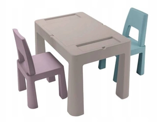 TEGGI TEGA Stolik Blat Do Klocków + 2 krzesełka multifun