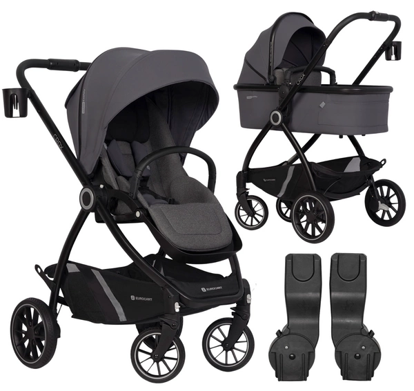 EURO CART CROX wózek spacerowy lekki gondola adaptery 22KG 2W1