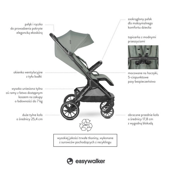 EASYWALKER Wózek Spacerowy JACKEY 2 MODEL XL spacerówka lekki