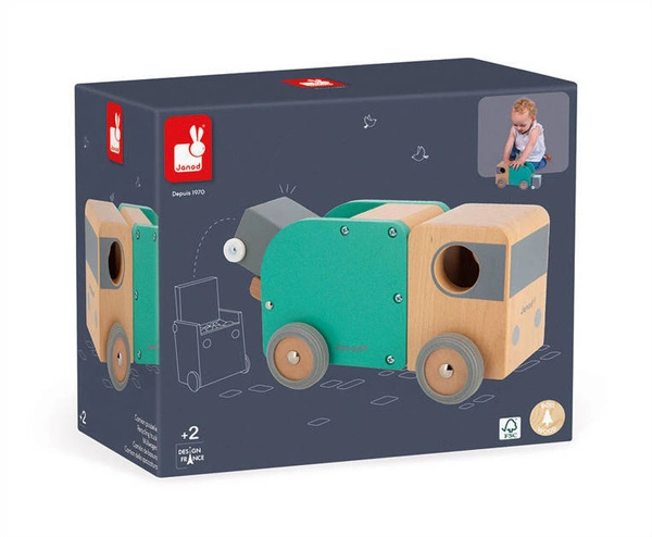 Janod - Śmieciarka drewniana Bolid 2+