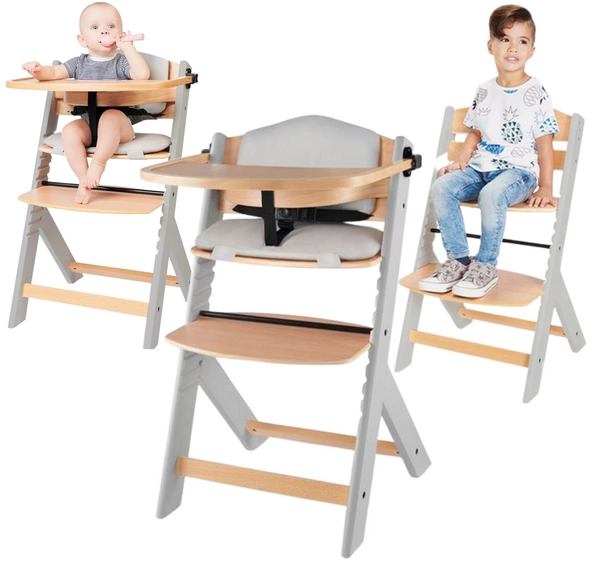 ENOCK Drewniane krzesełko do karmienia + poduszka