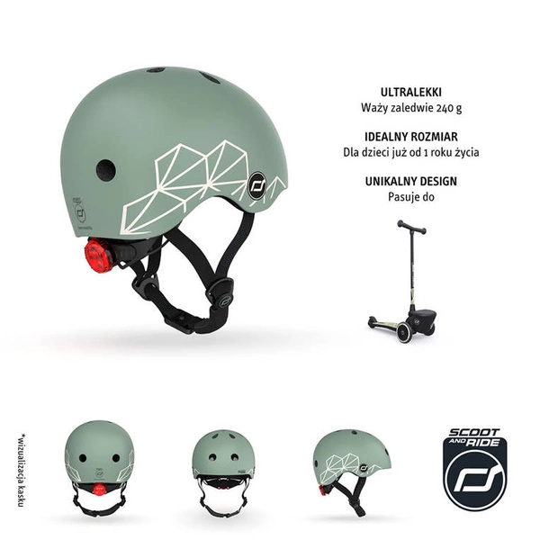 SCOOT AND RIDE KASK XXS-S dla dzieci regulacja LED