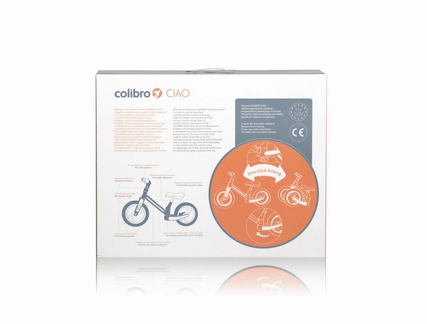 Colibro CIAO lekki bezpieczny Rowerek biegowy jeździk