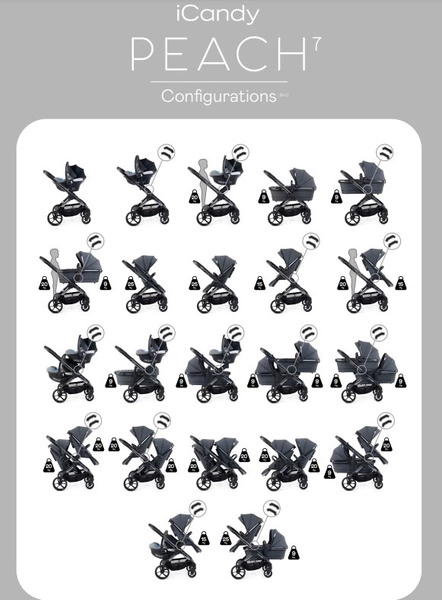 Wózek głęboko-spacerowy iCandy Peach 7 black - kompletny zestaw