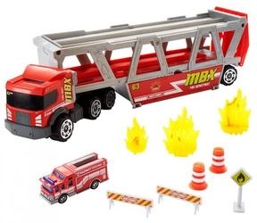 Matchbox Transporter laweta - Wóz strażacki + auto